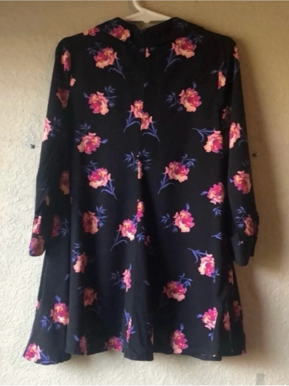 Old Navy Dress Girls Black Floral Long Sleeve Button Down Dress Toddler Girls 4T